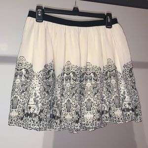 Cream & Black Chiffon Skirt